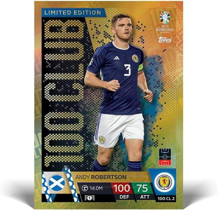 Topps Euro 2024 Official Match Attax Color: Booster Tin Raw Talent Trading Card Collection Earthlets