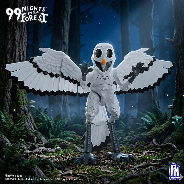 99 Nights In The Forest Series 1 8inch Action Figure - Owl standing in a forest with wings spread.