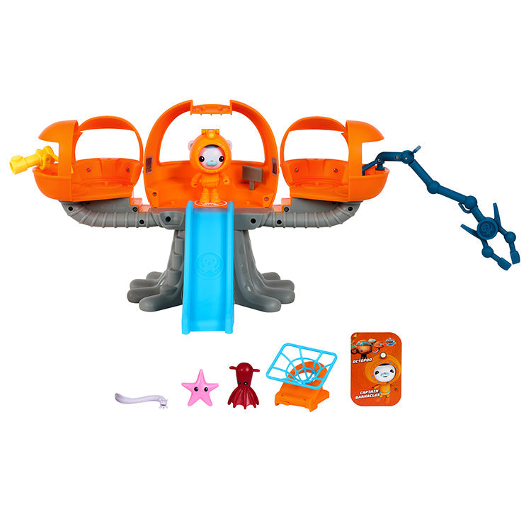 Octonauts Series 1 Octopod Playset with Net Launcher, Claw, and accessories for adventure and rescue missions.