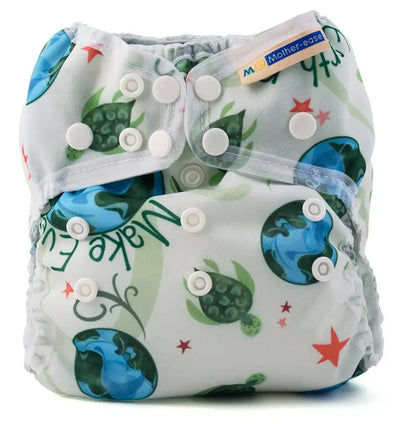 Mother-ease Wizard Uno Stay Dry Nappy - One size Colour: Earth day reusable nappies all in one nappies Earthlets