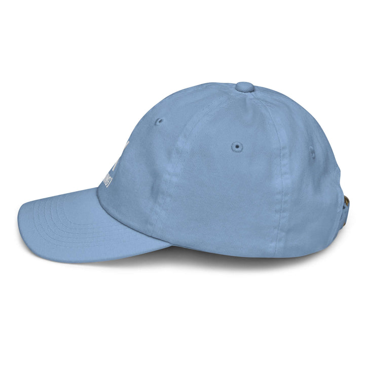 AFK Youth baseball cap in light blue side view, perfect for training and outdoor play.