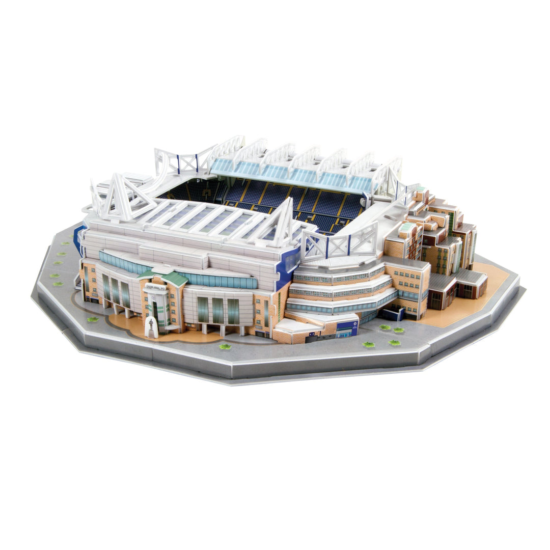 Chelsea Stamford Bridge Stadium 3D Puzzle showcasing a detailed replica of the famous Stamford Bridge stadium.
