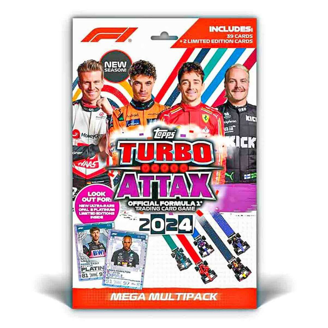 Topps Turbo Attax Official Formula 1 Trading Card Game 2024 Mega Multipack featuring F1 drivers and cards