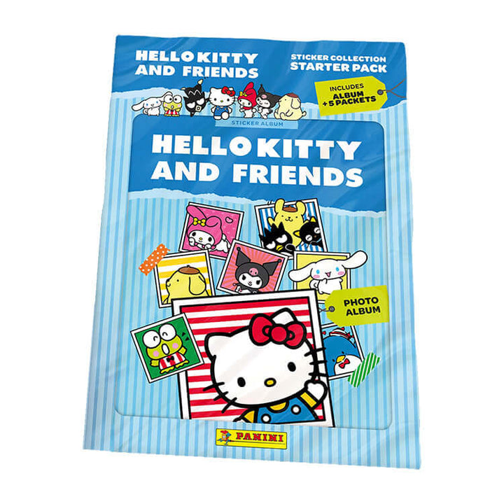 Hello Kitty and Friends Sticker Collection starter pack with album and stickers, featuring characters like My Melody and Kuromi.