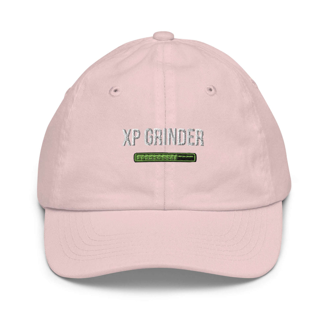 XP Grinder Youth baseball cap in pink with embroidered logo for stylish sun protection.