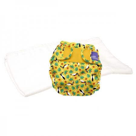 Bambino Mio Mioduo Two-Piece Nappy Size: Size 1 Colour: Tropical Toucan reusable nappies Earthlets