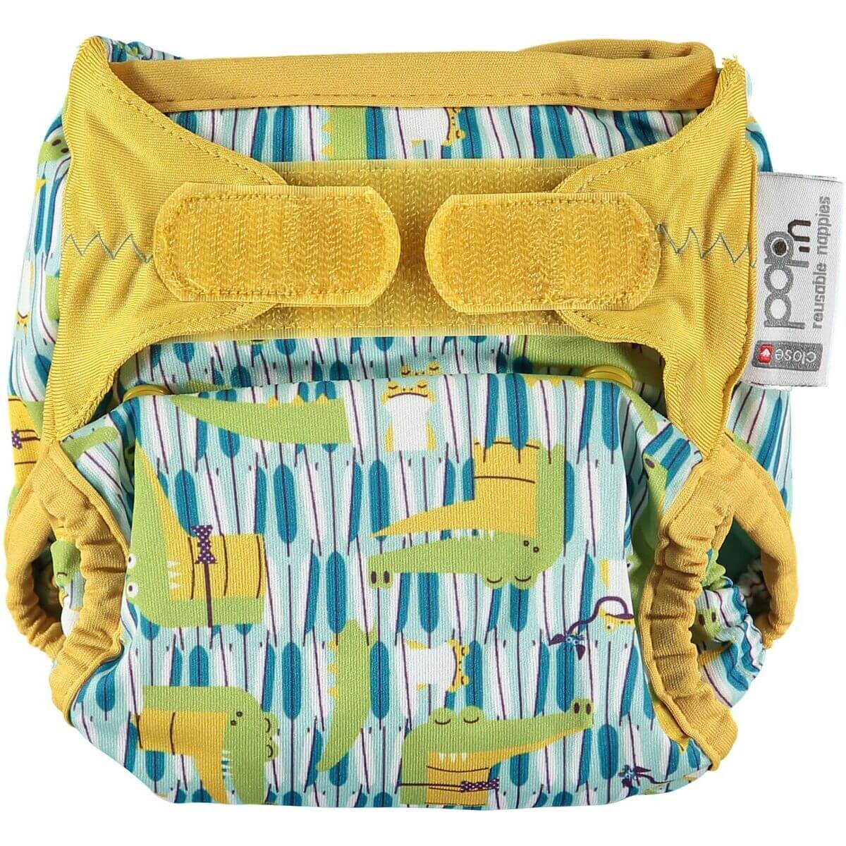 Close Parent Pop-in Bamboo Nappy Pattern - Tabs Colour: Blue Puffin reusable nappies Earthlets